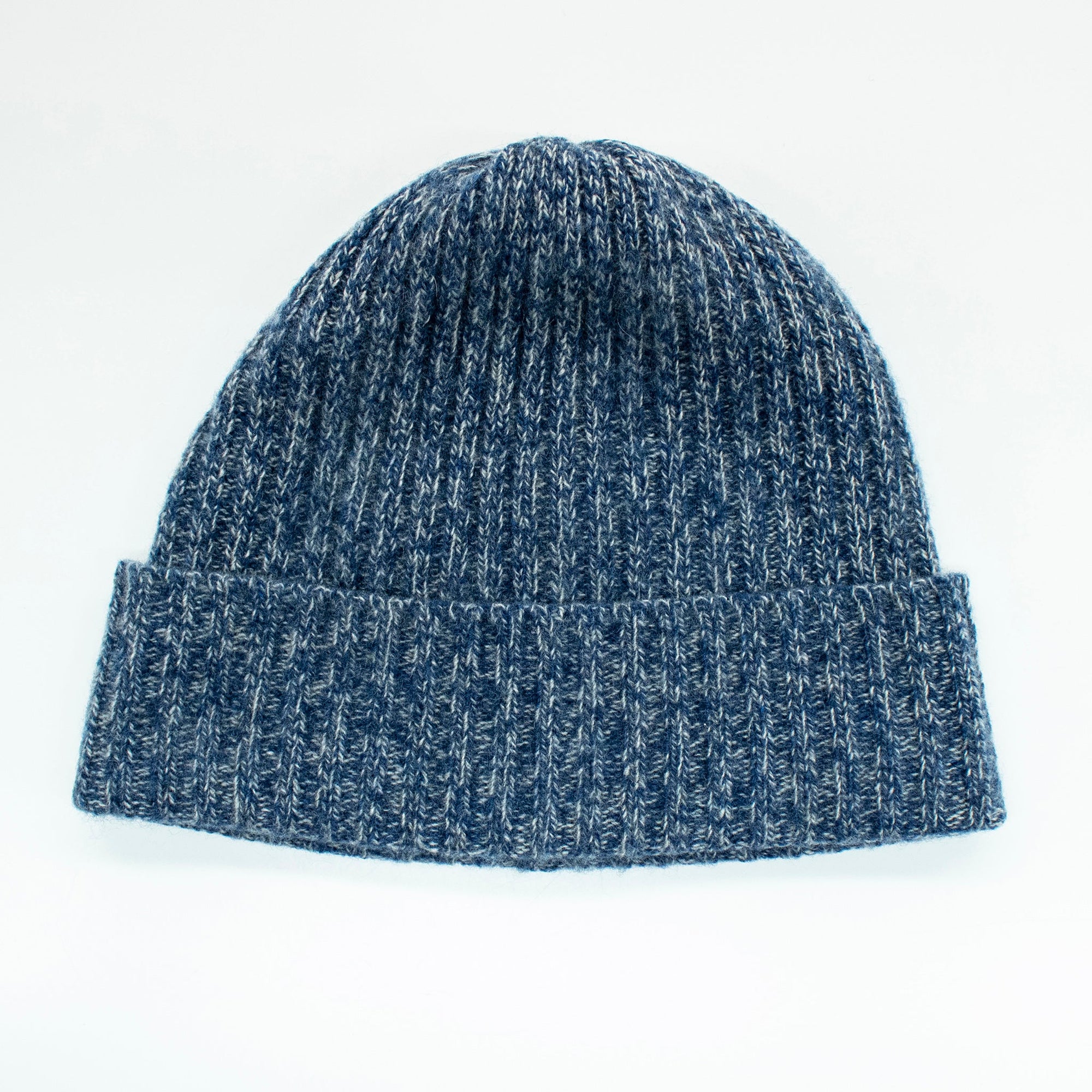 Kids Cashmere Tweeded Beanie Hat | Denim/Grey