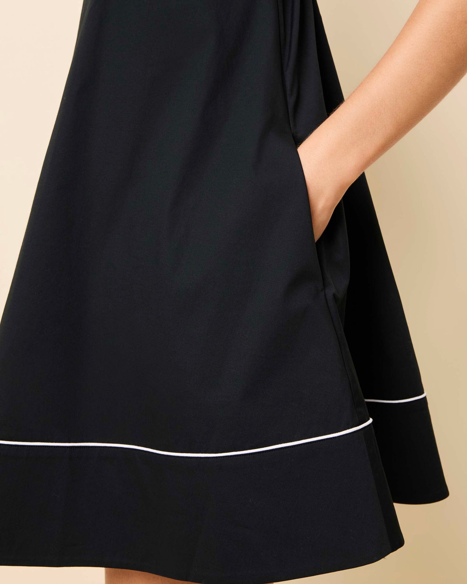 Womens | Grace Mini Dress Poplin | Noir/Brule