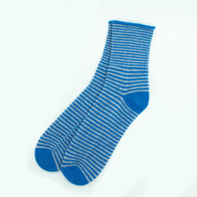 Cashmere Striped Socks | Blue