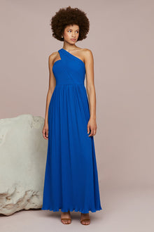 Amur | Skye Deep V Pleated Gown | Poseidon