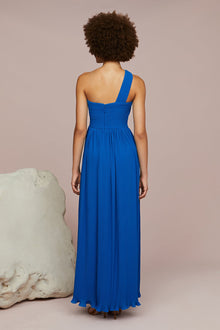 Amur | Skye Deep V Pleated Gown | Poseidon