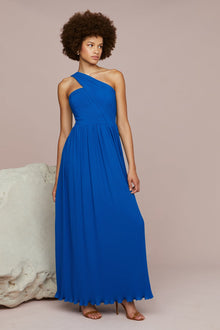 Amur | Skye Deep V Pleated Gown | Poseidon