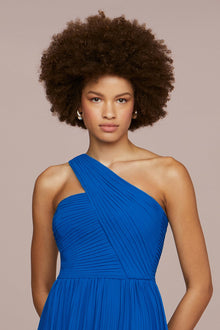 Amur | Skye Deep V Pleated Gown | Poseidon