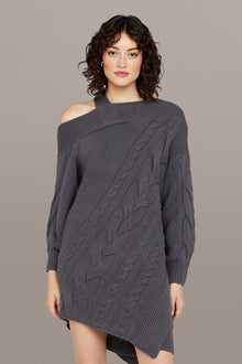 Amur | Salem Oversized Knit Dress | Charcoal Cloud