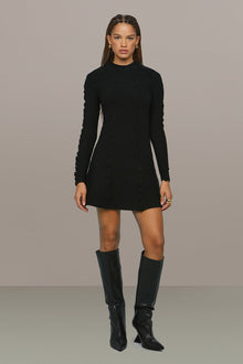 Amur | Walker Lettuce Edge Dress | Black