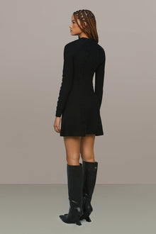 Amur | Walker Lettuce Edge Dress | Black