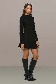 Amur | Walker Lettuce Edge Dress | Black