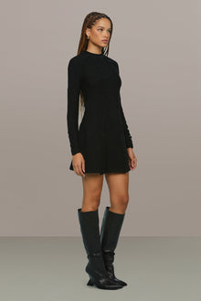 Amur | Walker Lettuce Edge Dress | Black
