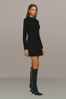 Amur | Walker Lettuce Edge Dress | Black