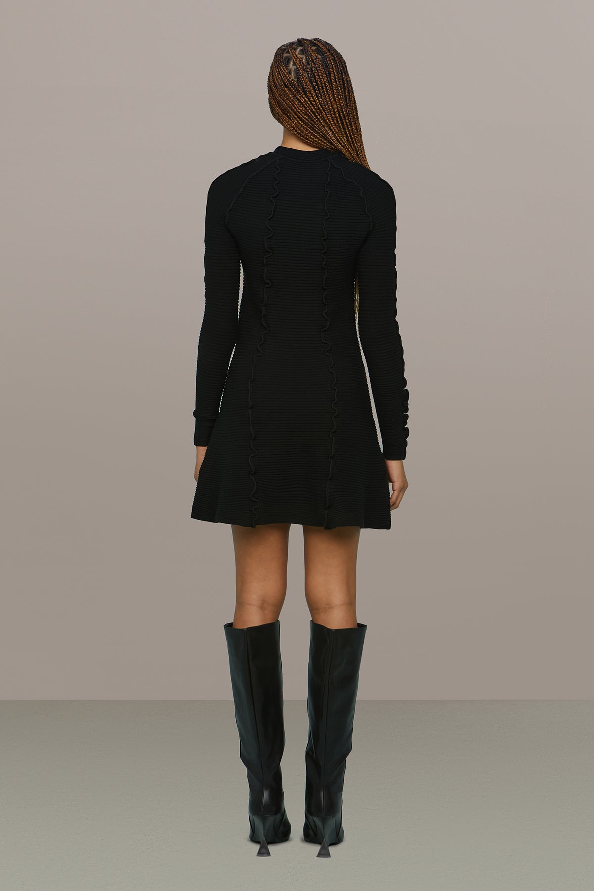 Amur | Walker Lettuce Edge Dress | Black
