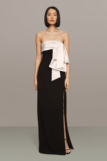 Amur | Melodie Bow Gown | Black And Ivory