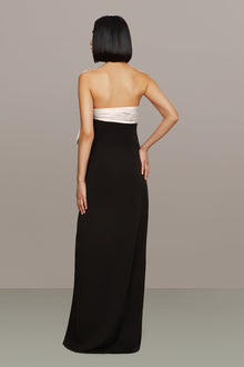 Amur | Melodie Bow Gown | Black And Ivory