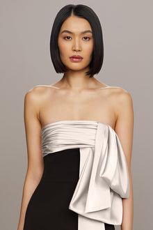 Amur | Melodie Bow Gown | Black And Ivory