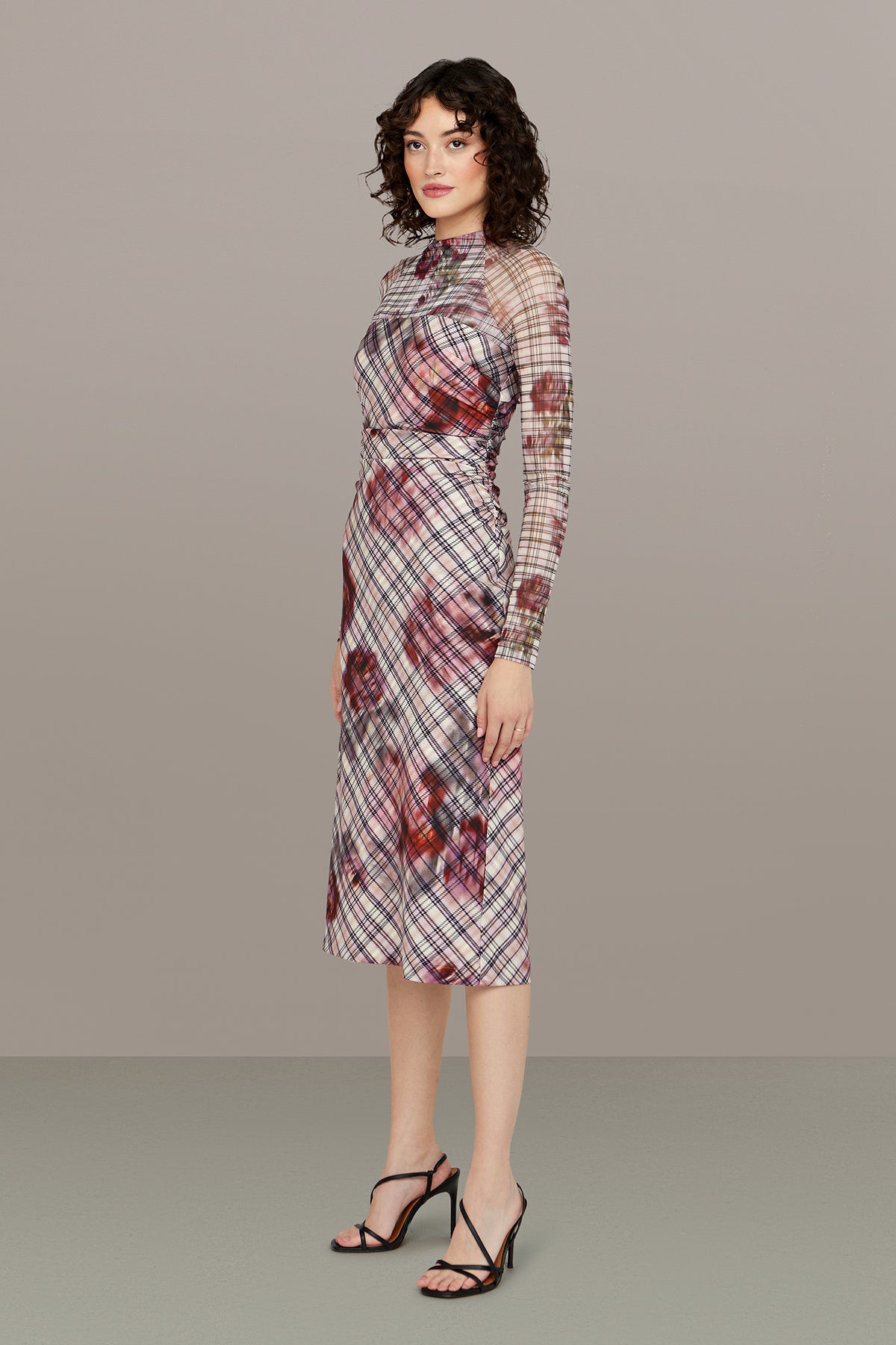 Amur | Edith Midi Dress | Rose Check