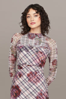 Amur | Edith Midi Dress | Rose Check