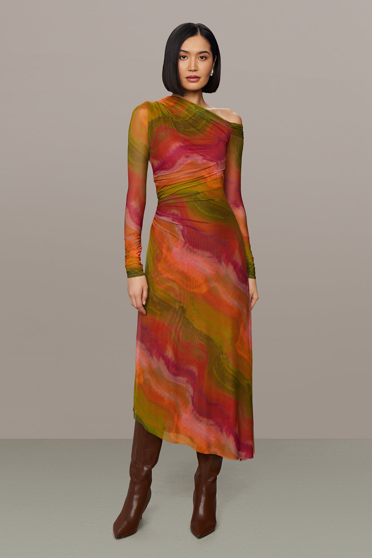 Amur | Drena Mesh Midi Dress | Lucid Glaze