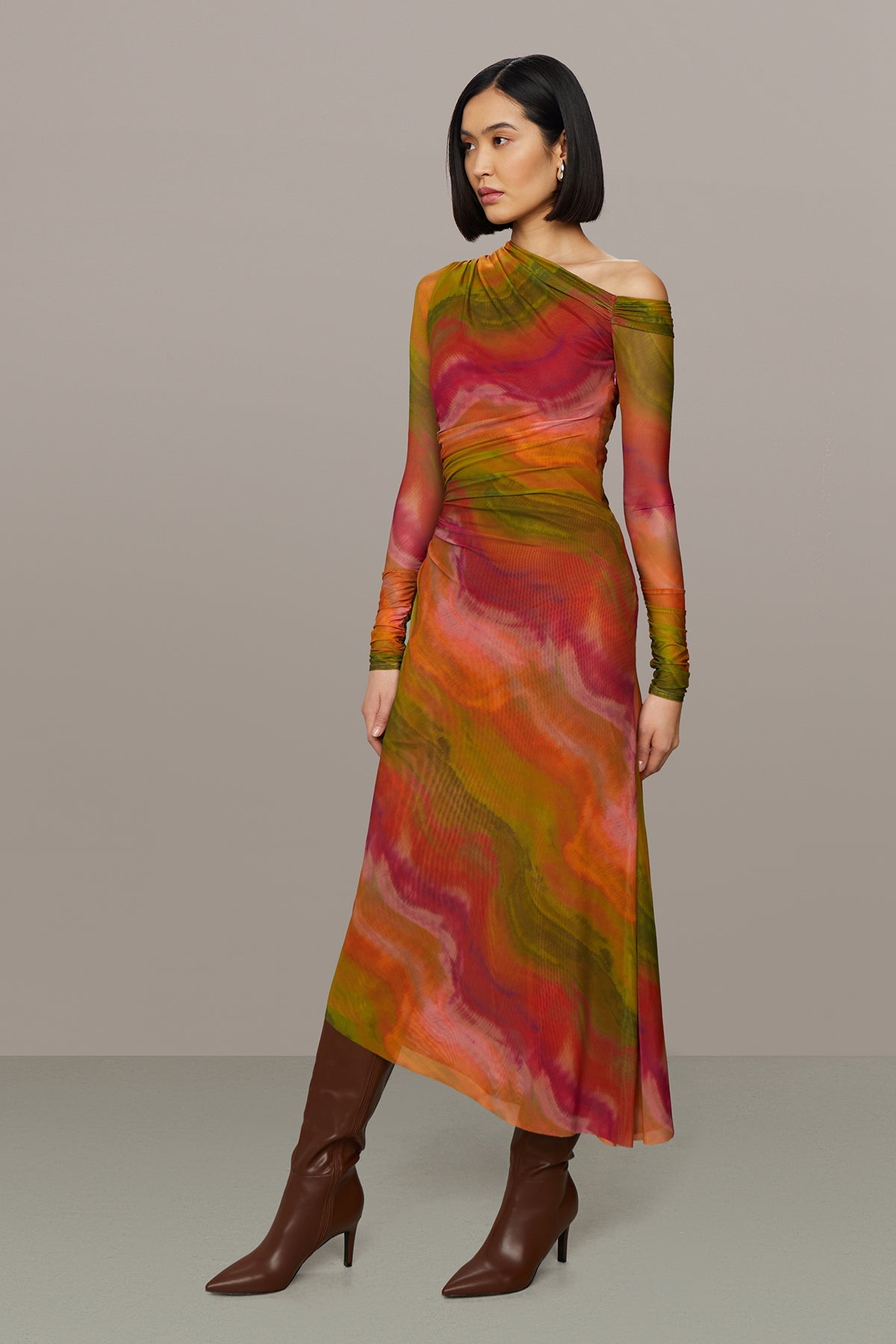 Amur | Drena Mesh Midi Dress | Lucid Glaze