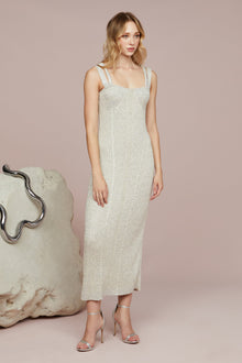 Amur | Indiyah Metallic Knit Midi | Stellar