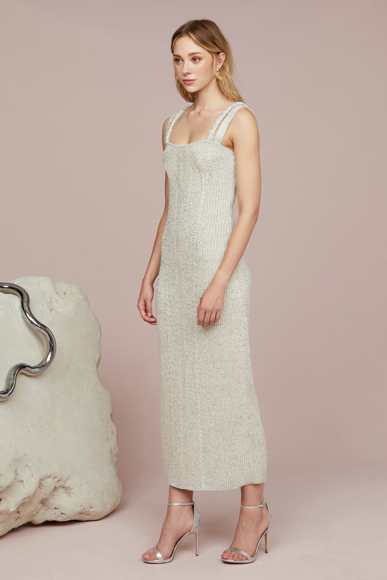 Amur | Indiyah Metallic Knit Midi | Stellar