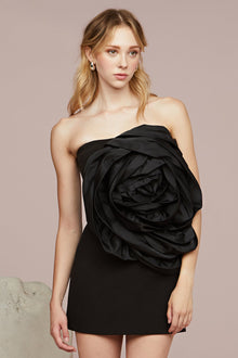 Amur | Legacy Rosette Mini Dress | Black