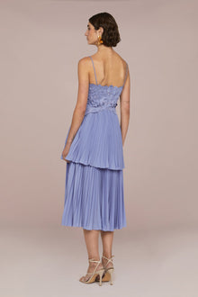 Amur | Esmae Laser Cut Floral Dress | Sail Blue