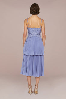 Amur | Esmae Laser Cut Floral Dress | Sail Blue