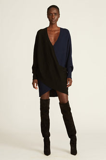 Amur | Samira Wool Sweater Dress | Black / Navy