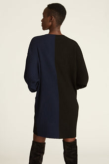 Amur | Samira Wool Sweater Dress | Black / Navy
