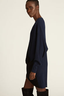 Amur | Samira Wool Sweater Dress | Black / Navy