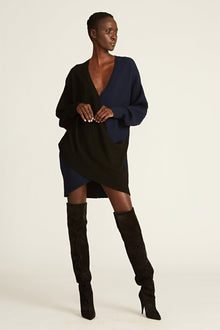 Amur | Samira Wool Sweater Dress | Black / Navy