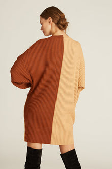 Amur | Samira Wool Sweater Dress | Camel / Cedar