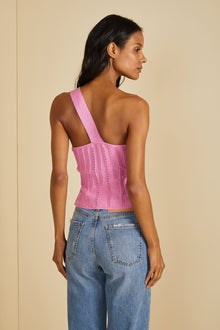 Amur | Rena One Shoulder Knit | Pink Lotus