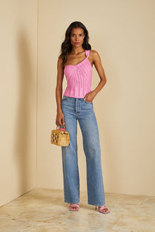 Amur | Rena One Shoulder Knit | Pink Lotus