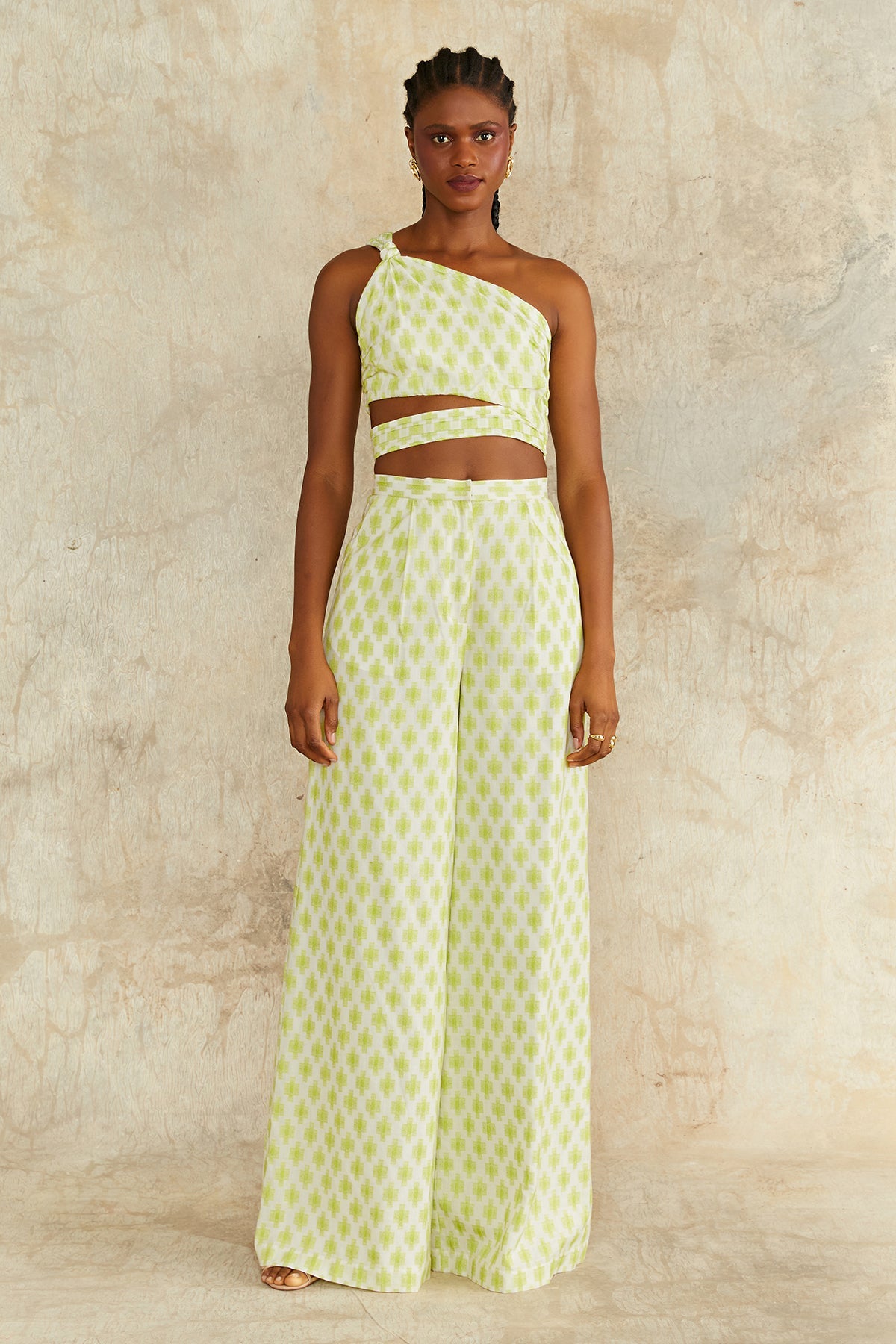 Amur | Oak Crop Top | Ivory Jacquard