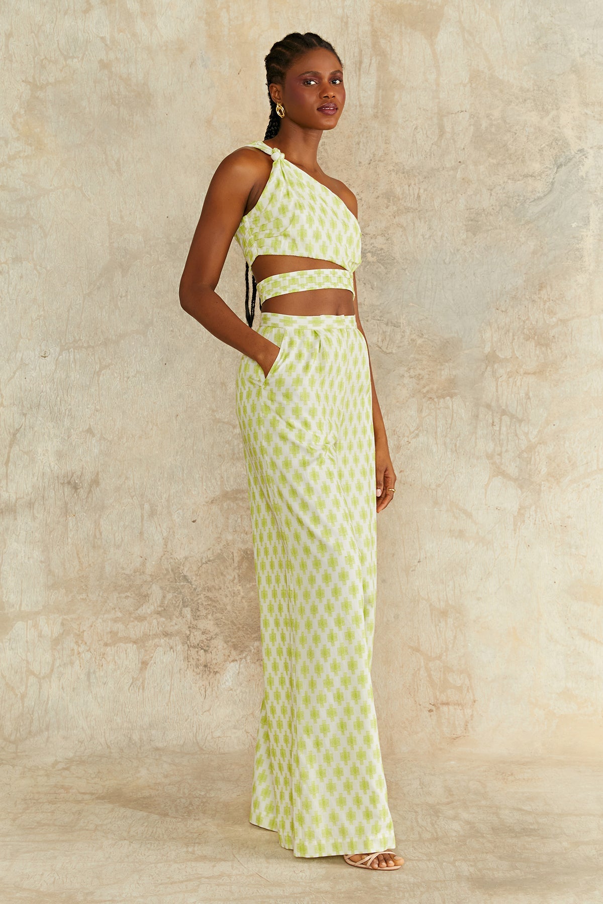 Amur | Oak Crop Top | Ivory Jacquard