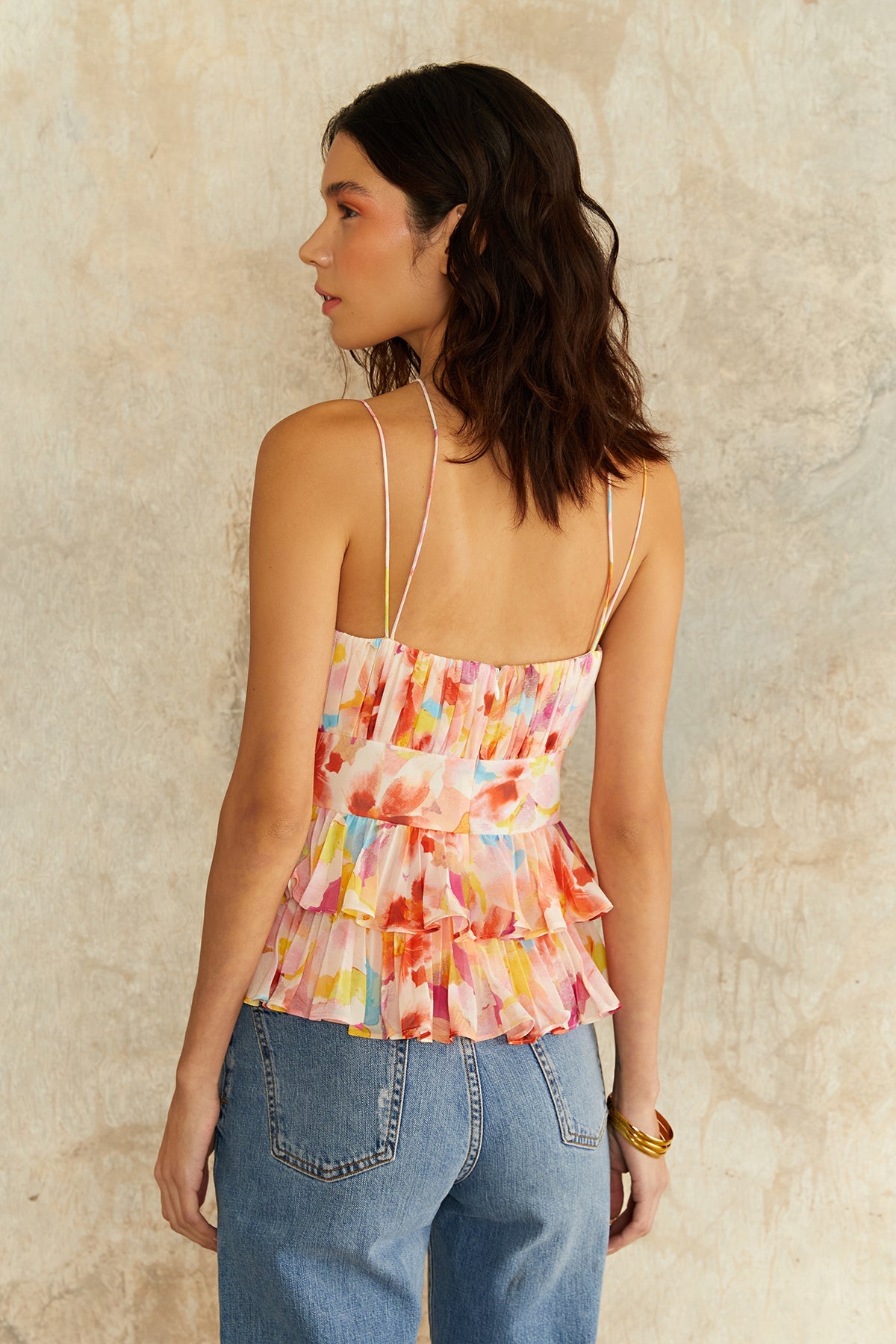 Amur | Sandie Pleated Shell Top | Desert Lily