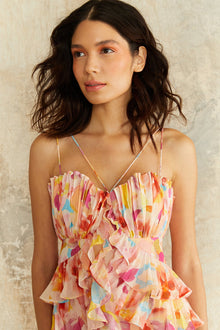 Amur | Sandie Pleated Shell Top | Desert Lily