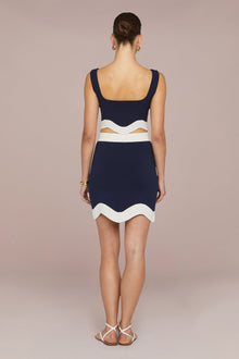 Amur | Dean Jacquard Knit Skirt | Ivory/Navy