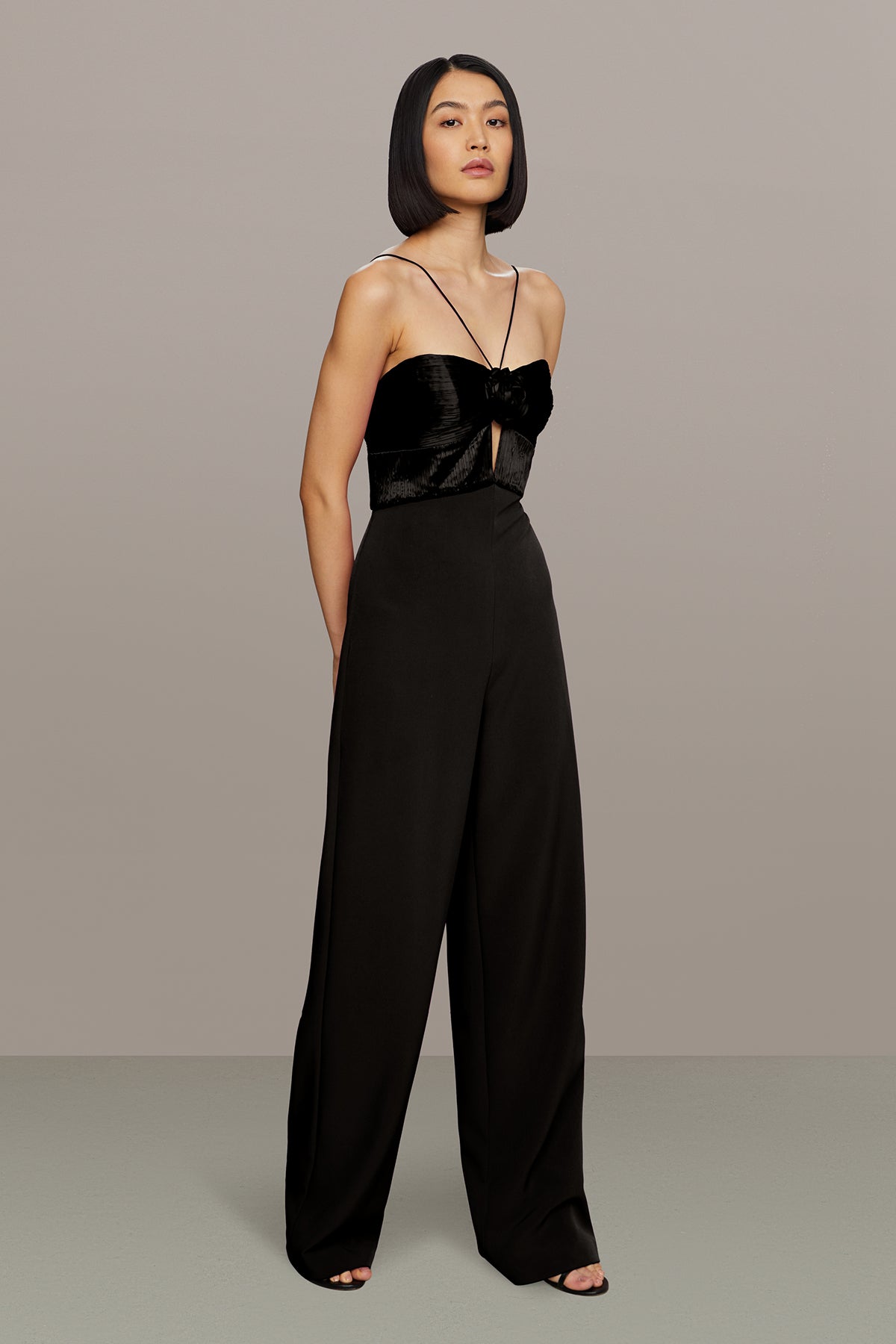 Amur | Quindell Rosette Jumpsuit | Black