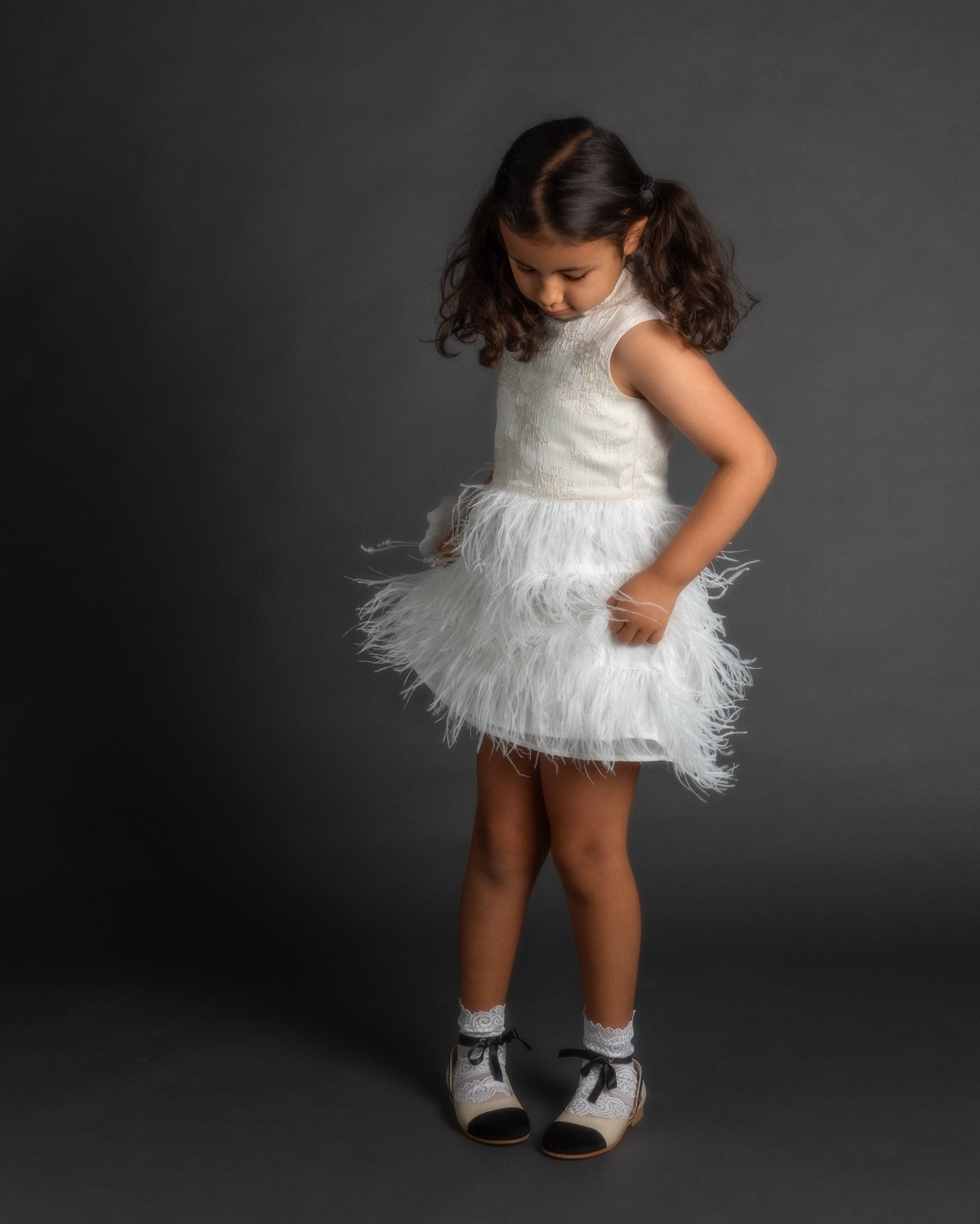 Eliza Ivory Feather Dress | Ivory