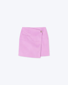 Kyla Double Wool Wrap Mini Skirt | Pink