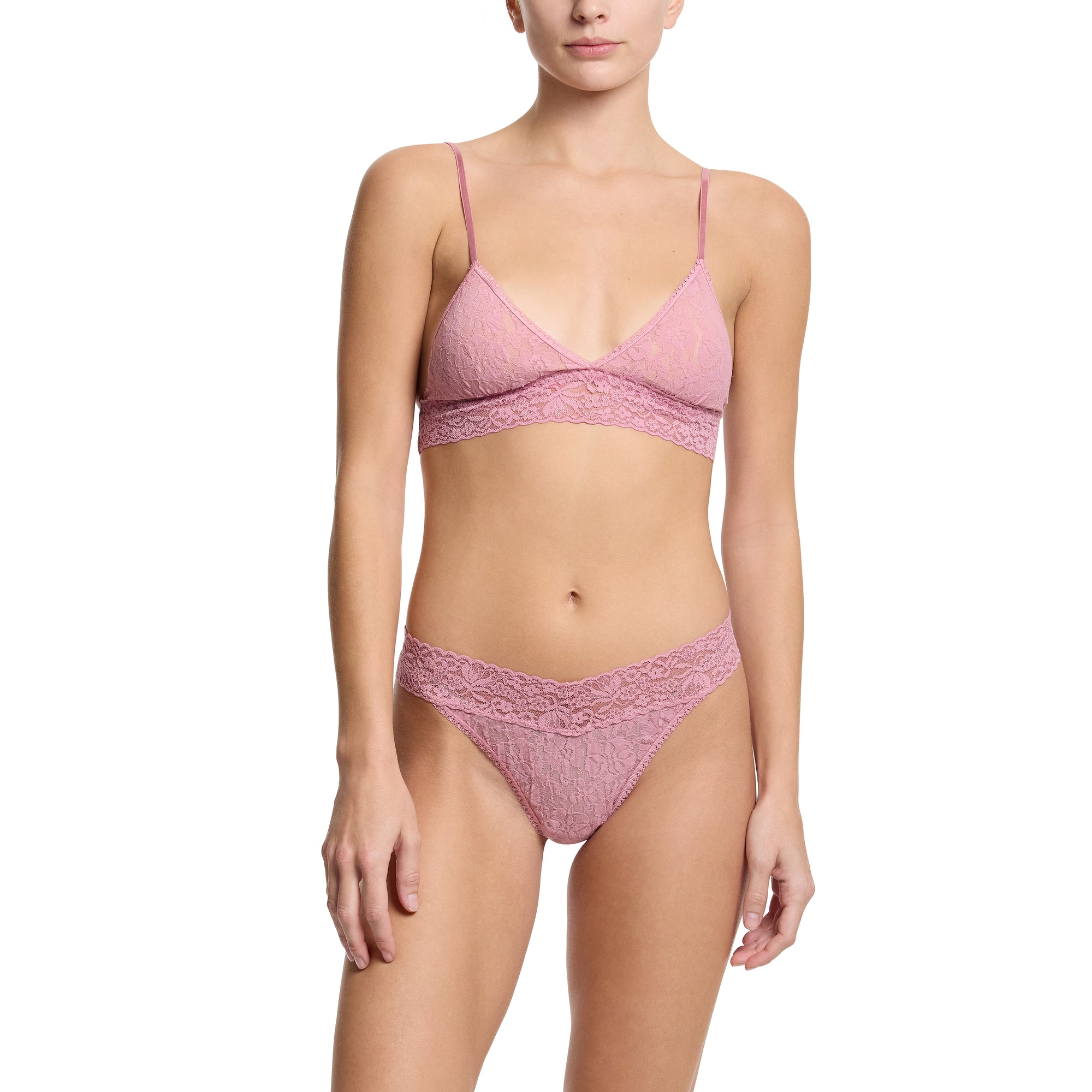 Flora Lace Original Rise Thong | Mauve Orchid (Pink)