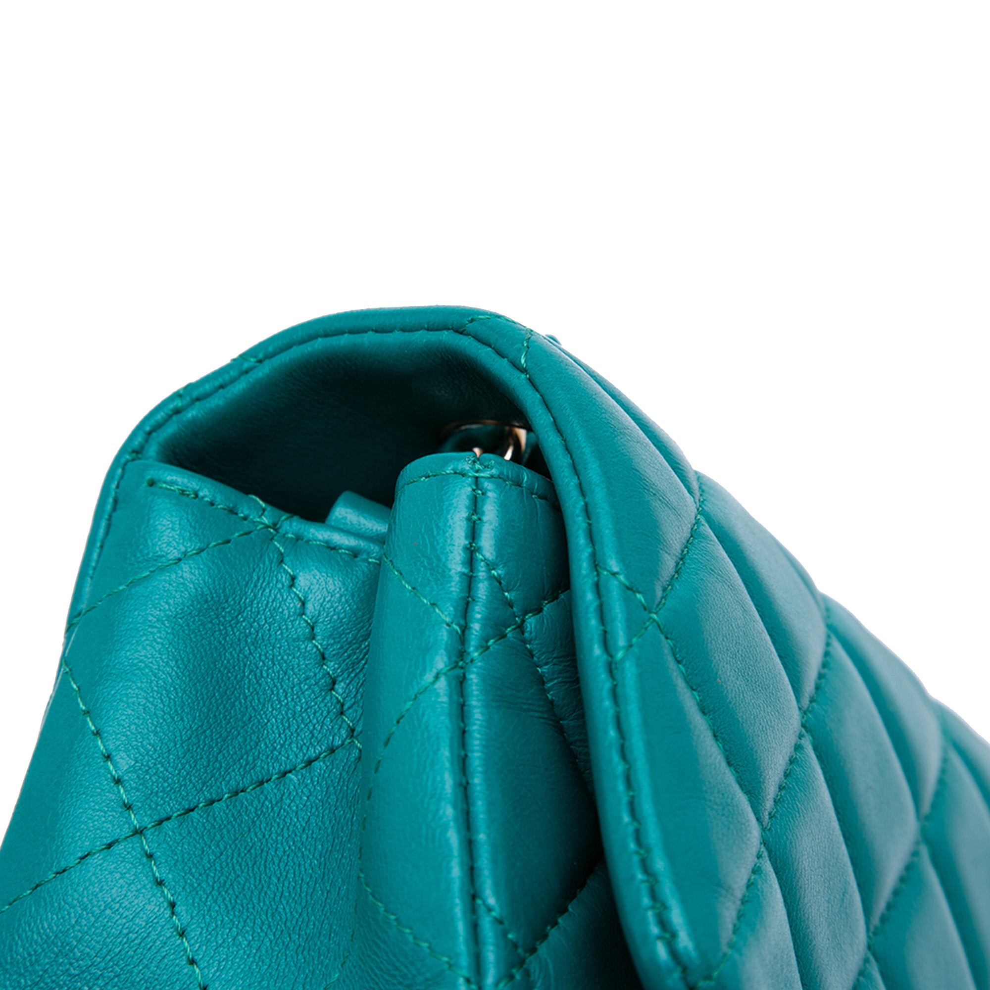 Chanel | Pre-Owned Mini Rectangular Classic Lambskin Single Flap | Blue/Turquoise