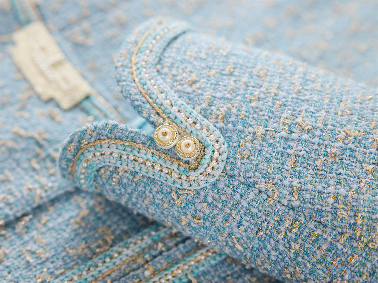 Loro Piana Tweed Coat | Blue
