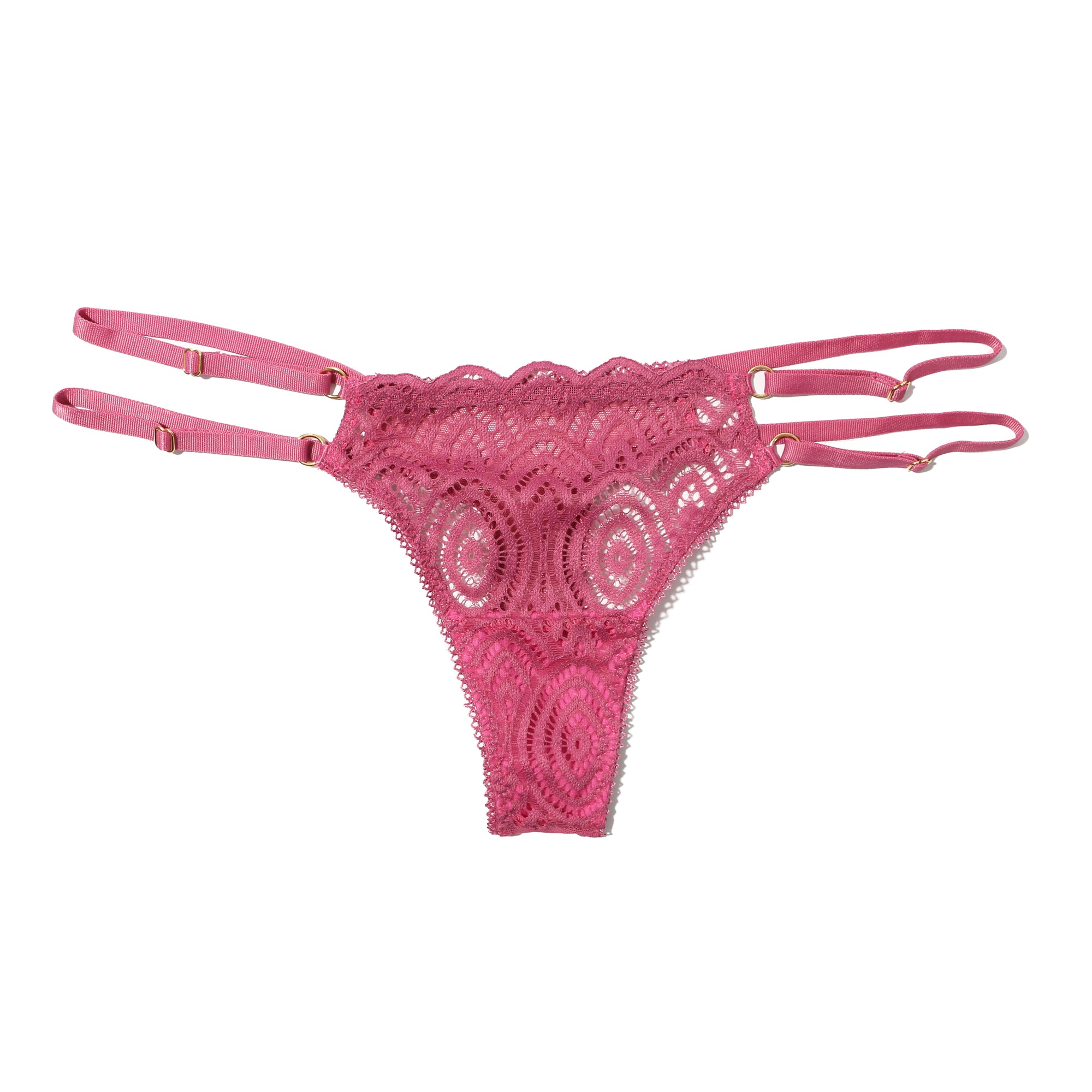 Strappy Lace Thong | Rosehip (Pink)