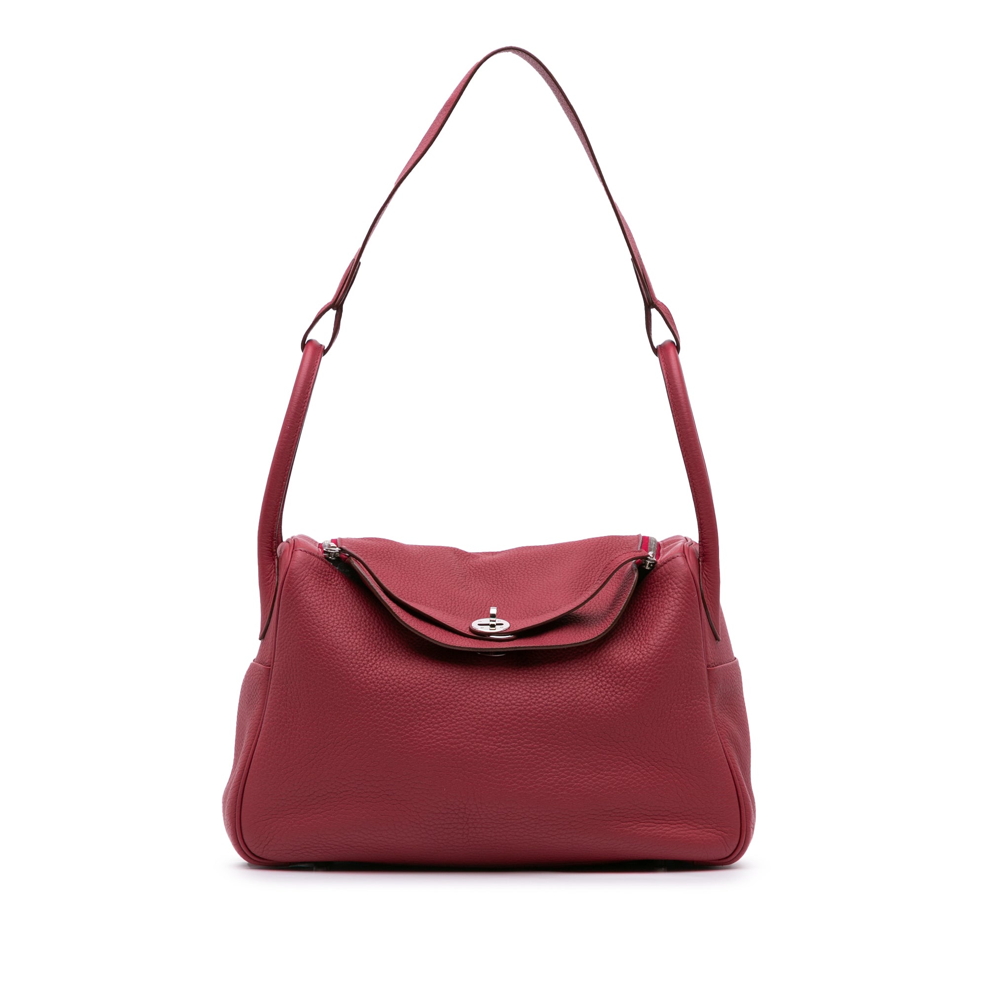 Hermes | Pre-Owned Clemence Lindy 34 | Red/Dark Red