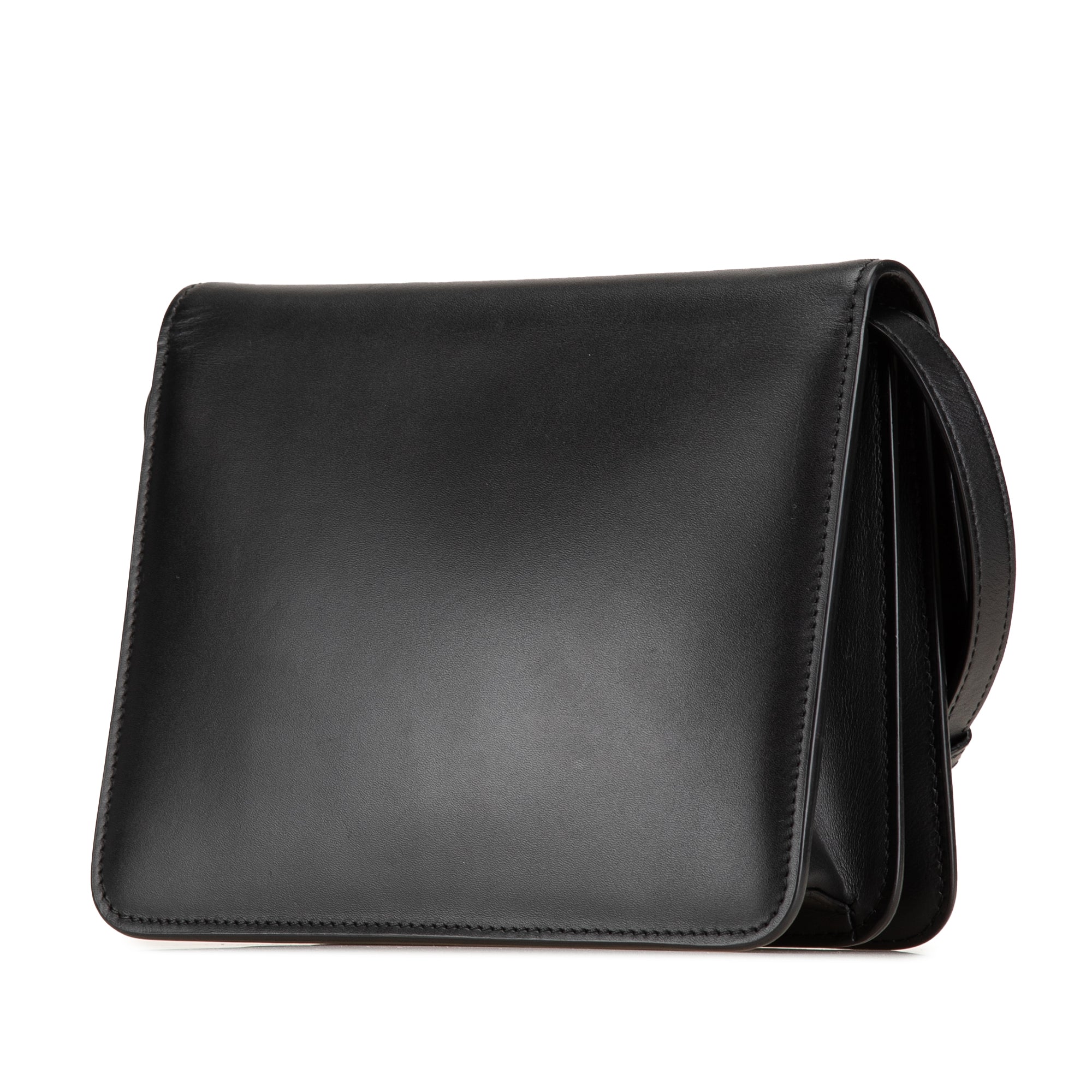 Fendi | Pre-Owned Leather Crystal Fab Crossbody | Black