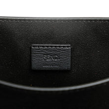 Fendi | Pre-Owned Leather Crystal Fab Crossbody | Black