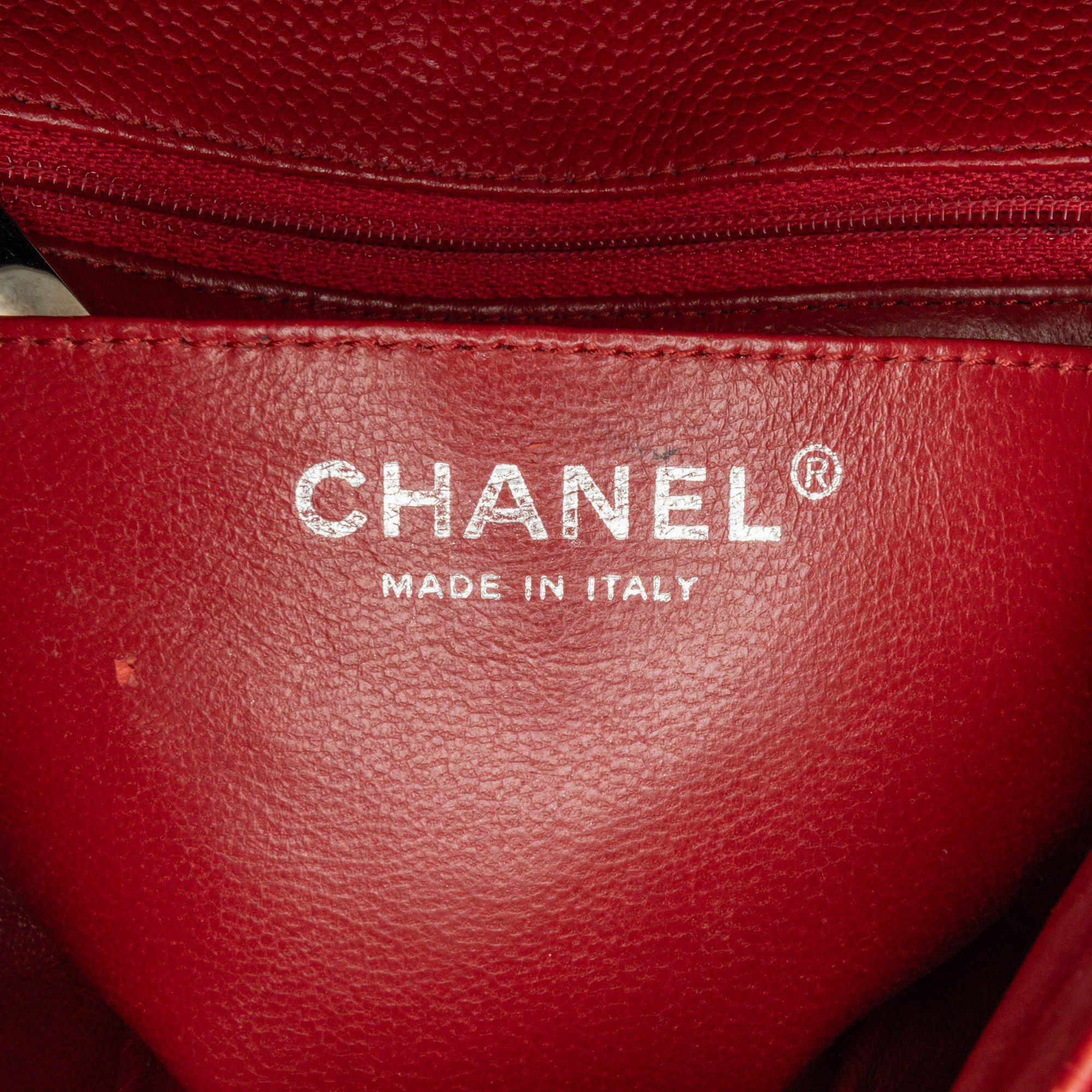 Chanel | Pre-Owned Mini Square Classic Caviar Single Flap | Red