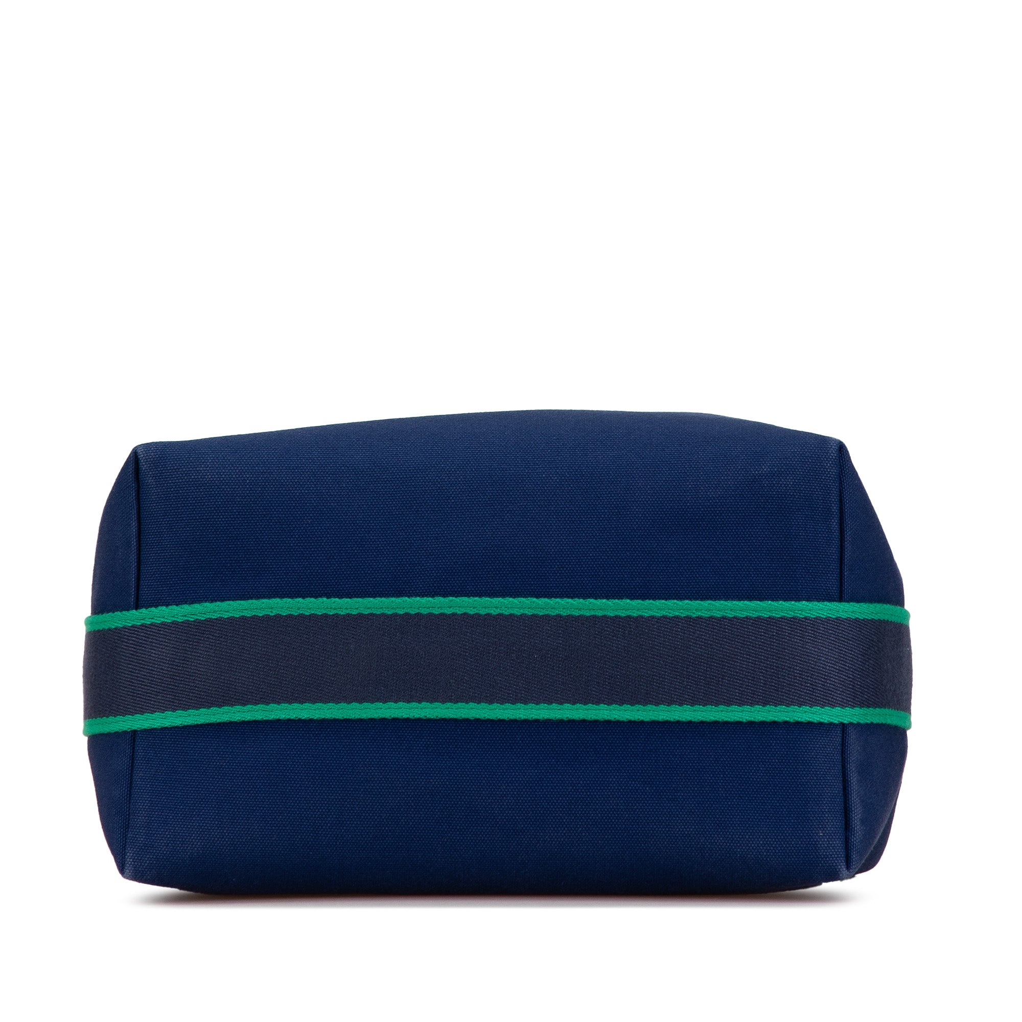 Hermes | Pre-Owned Large Canvas Bride A Brac Case | Blue/Dark Blue